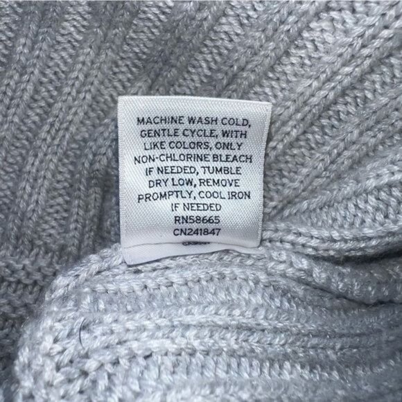 Caslon Gray Hooded Knit Poncho With Button Front Closure Womens Size M/L - Picture 10 of 10